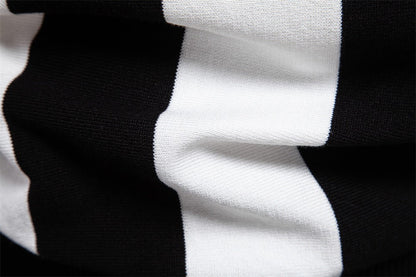 Men’s Bold Stripe Zip Polo Shirt