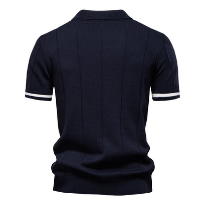 Striped Everyday Knit Polo Shirt