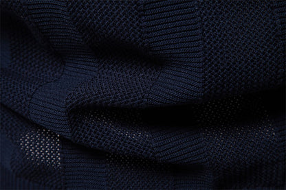 Men’s Ribbed Knit Polo Shirt