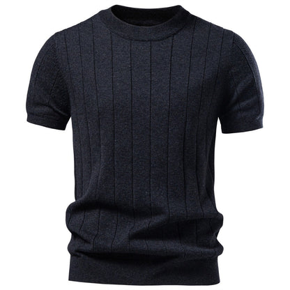 Textured Cotton Knit T-Shirt