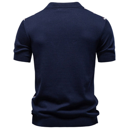 Men’s Striped Zip Knit Polo