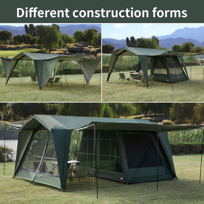 16.4 × 11.5 Ft Large Screen House Tent with Waterproof Sunshade Roof