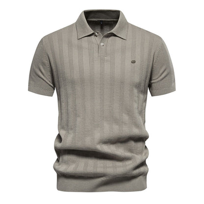 Textured Stripe Polo Shirt