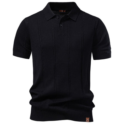 Men’s Striped Textured Polo Shirt