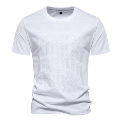 Textured Graphic Cotton Blend T-Shirt