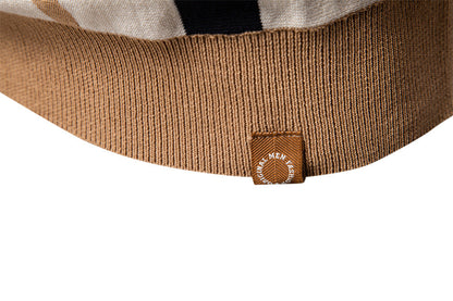 Casual Colorblock Striped Knit Polo Shirt