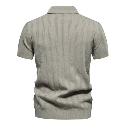 Textured Stripe Polo Shirt