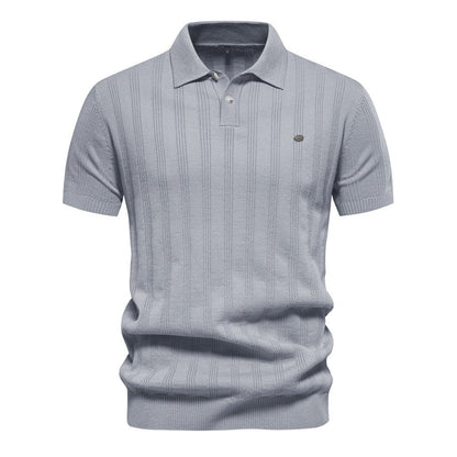 Textured Stripe Polo Shirt