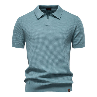 Men’s Textured Knit Polo Shirt
