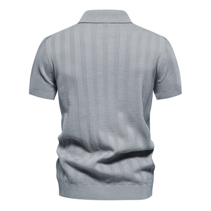 Textured Stripe Polo Shirt
