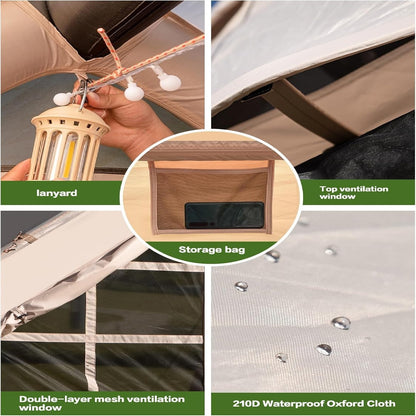 4 Person Inflatable Glamping Tent – All-Season Air Tent with Rainfly