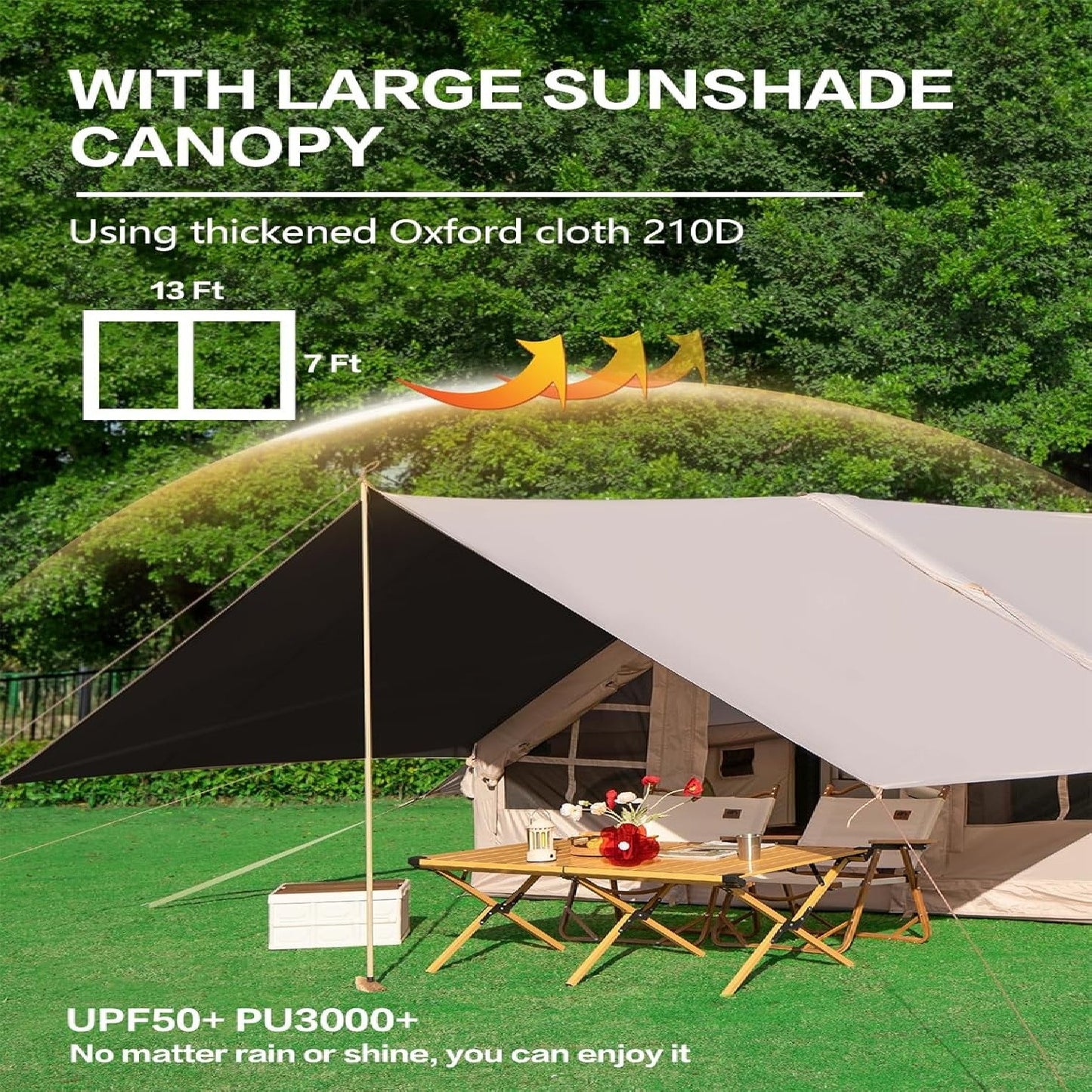 4 Person Inflatable Glamping Tent – All-Season Air Tent with Rainfly