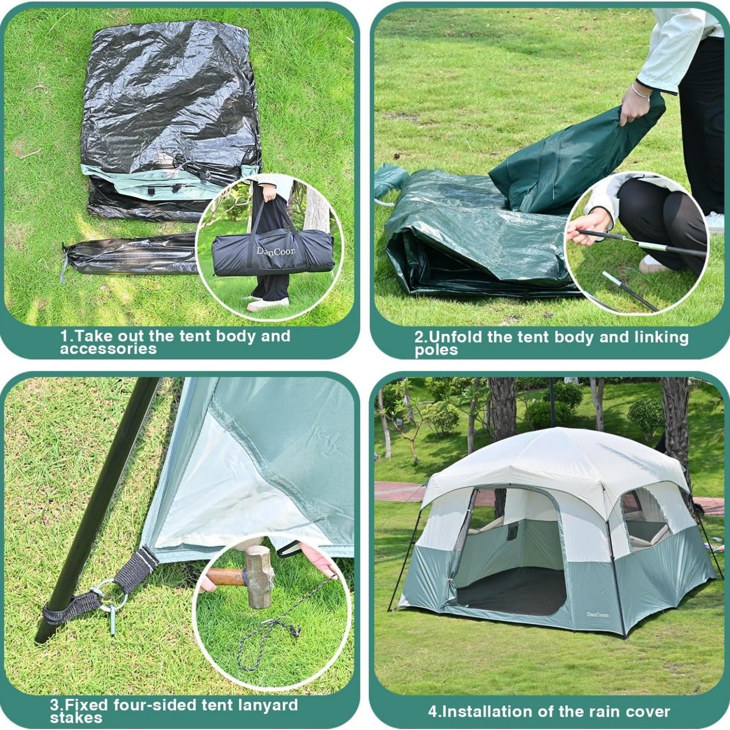 4–6 Person Family Camping Tent – Waterproof, Portable & Easy Setup