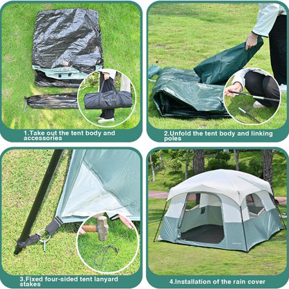 4–6 Person Family Camping Tent – Waterproof, Portable & Easy Setup