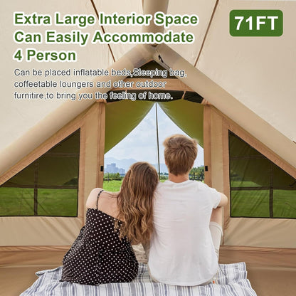 6-Person Inflatable Camping Tent, Easy Setup, Rainfly & Mosquito Screen, 4-Season